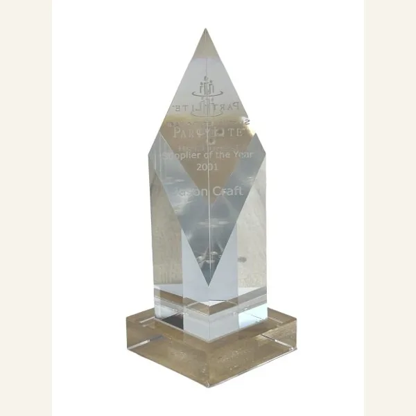 PartyLite Supplier of the Year 2001 crystal award presented to Jason Craft
