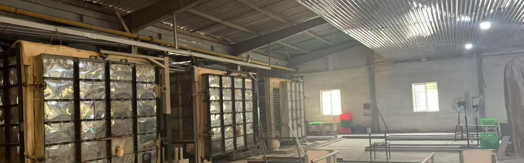 Shuttle kilns at a Vietnam ceramic factory