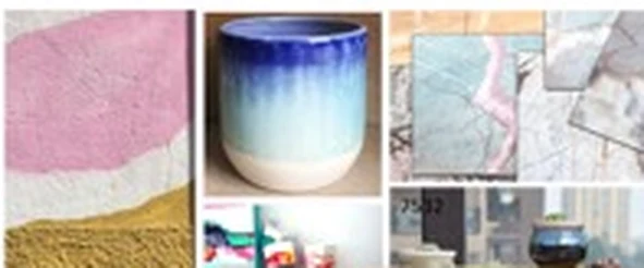 Mood board of color and texture references