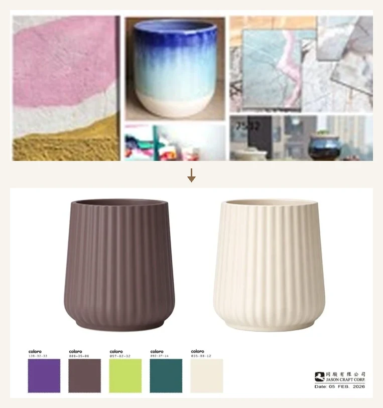 Design proposal process from a trend mood board to a color-way proposal sheet