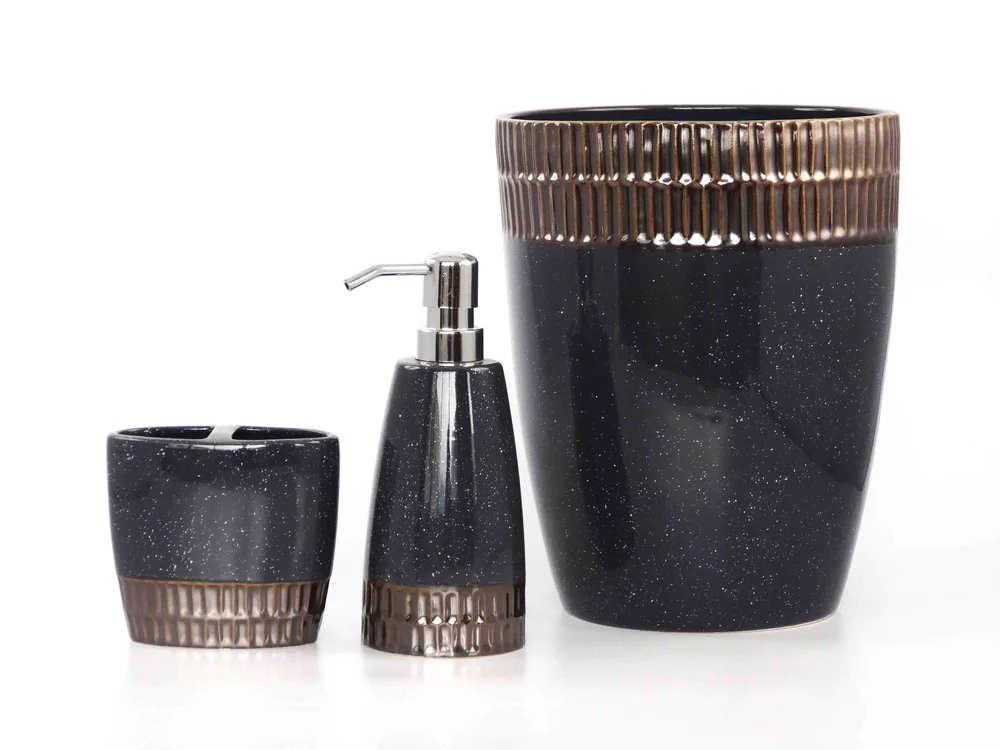 Black speckle with metallic band