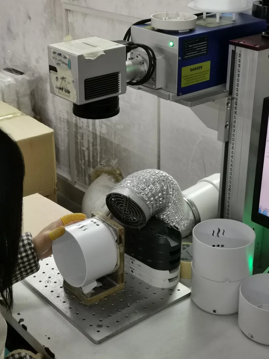 Laser marking a pattern onto a diffuser shell