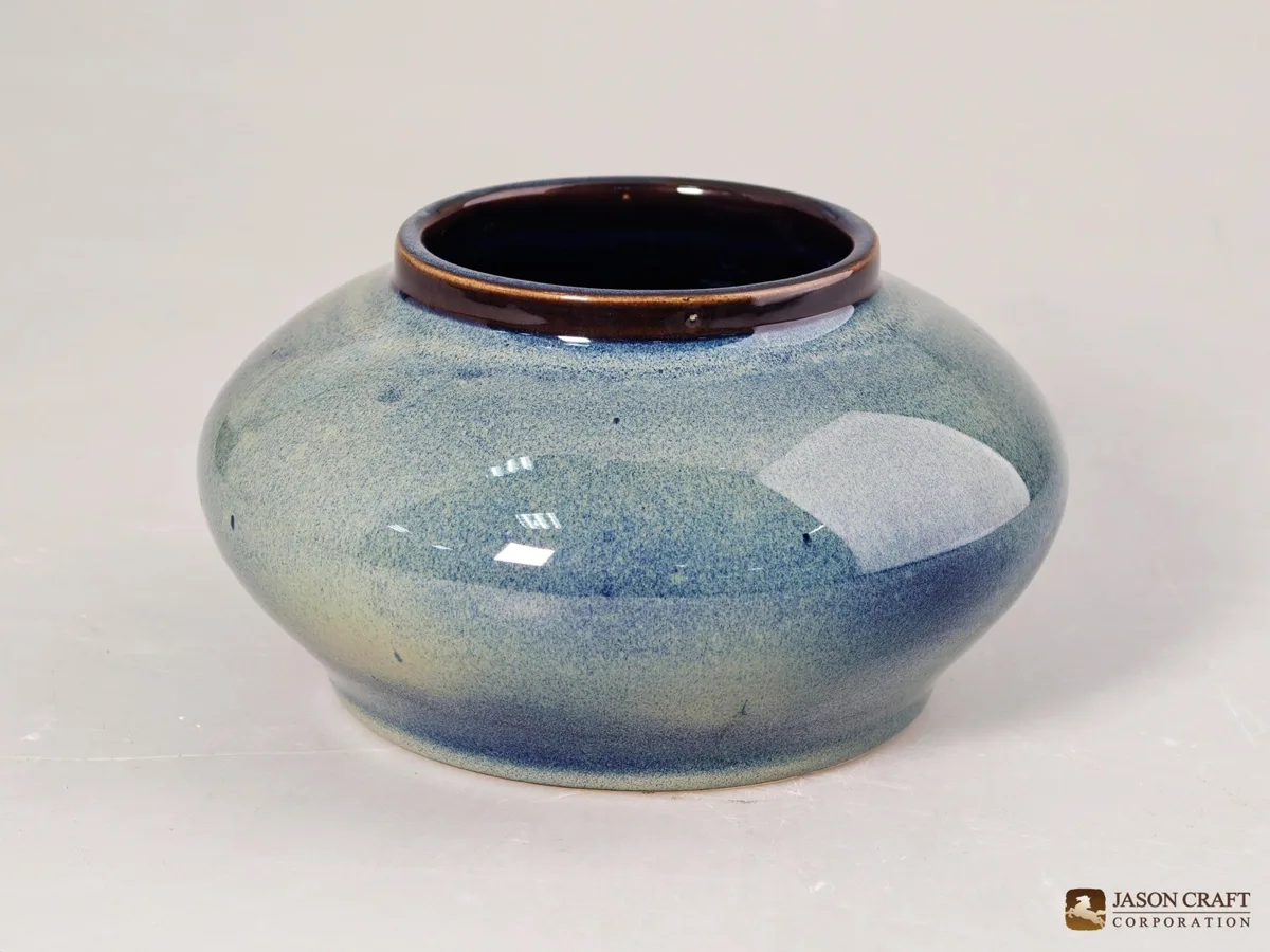 Blue reactive-glaze vase