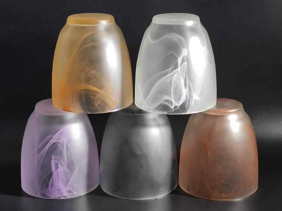 Colored glass vessel samples for color development